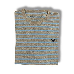 American Eagle Outfitters | 100% Cotton Thermal Long Sleeve in Gray/Blue Striped